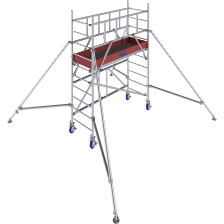Aluminiowe rusztowanie jezdne Krause ProTec XS 1000 – wysokość robocza 3,7–13,7 m